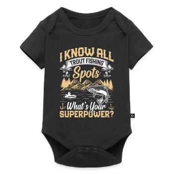 Funny Fishing Men Women - Baby Premium Kurzarmbody - Schwarz - Vorne