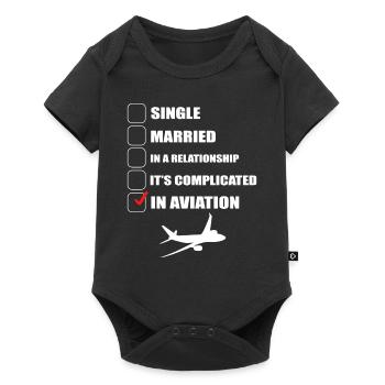 Flugbegleiter Humor Kabinenbesatzung - Baby Premium Kurzarmbody - Schwarz - Vorne