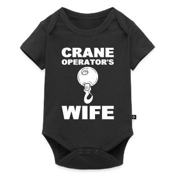 Crane Operators Wife Kranfahrer - Baby Premium Kurzarmbody - Schwarz - Vorne