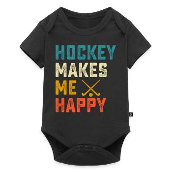 Hockey Eishockey Ice Hockey - Baby Premium short-sleeve bodysuit - black - Front