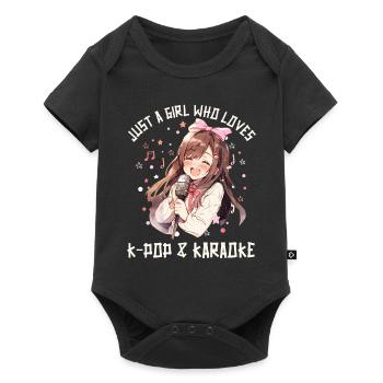 Juste une fille qui aime l’anime, la K-Pop et le karaoké - Body à manches courtes Premium Bébé - noir - Devant