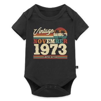 Vintage 1973 Cadeau d’anniversaire - Body à manches courtes Premium Bébé - noir - Devant