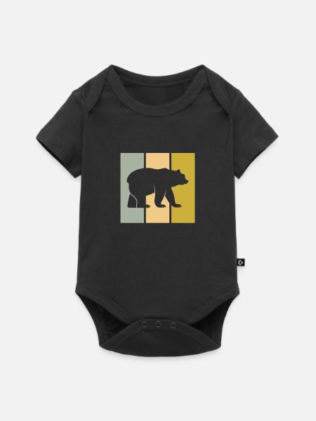 Bär - Baby Premium Kurzarmbody - Schwarz