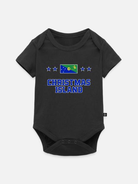Weihnachtsinsel - Baby Premium Kurzarmbody - Schwarz