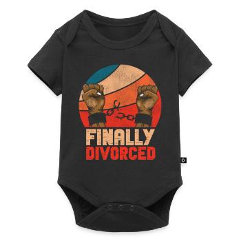 Happy Divorce Party Finally - Baby Premium Kurzarmbody - Schwarz - Vorne