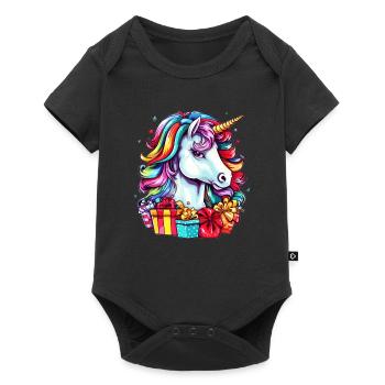 Christmas Gifts with Unicorn Christmas Theme - Baby Premium short-sleeve bodysuit - black - Front