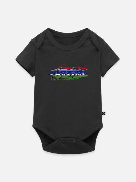 Gambia - Baby Premium Kurzarmbody - Schwarz