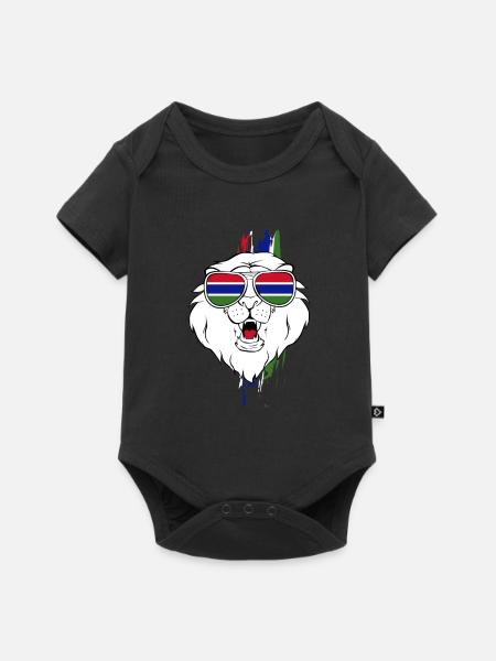 Gambia - Baby Premium Kurzarmbody - Schwarz