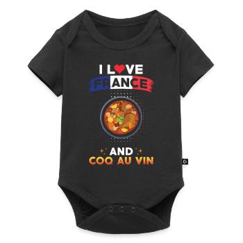 Coq Au Vin France Cuisine française - Body à manches courtes Premium Bébé - noir - Devant