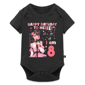 Anime Mandga K-Pop KPop Girl 8th Birthday - Baby Premium short-sleeve bodysuit - black - Front