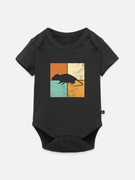 Maus - Baby Premium Kurzarmbody - Schwarz