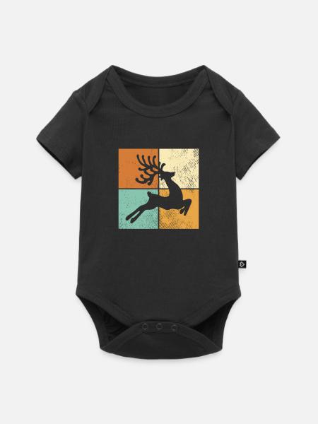 Elch - Baby Premium Kurzarmbody - Schwarz