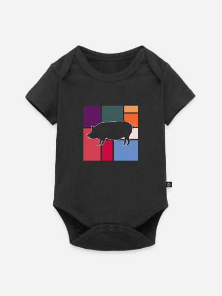 Schwein - Baby Premium Kurzarmbody - Schwarz