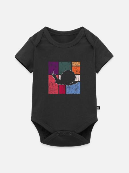 Schnecke - Baby Premium Kurzarmbody - Schwarz