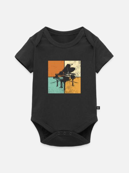 Klavier - Baby Premium Kurzarmbody - Schwarz