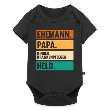 Papa vater Pfleger Pflegekraft Kinderkrankenpflege - Baby Premium Kurzarmbody - Schwarz - Vorne