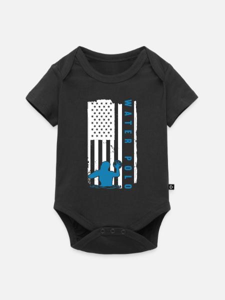 US Flag Water Polo - Baby Premium Kurzarmbody - Schwarz