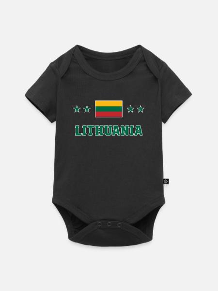 Litauen - Baby Premium Kurzarmbody - Schwarz