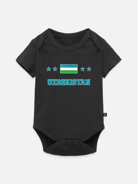 Usbekistan - Baby Premium Kurzarmbody - Schwarz