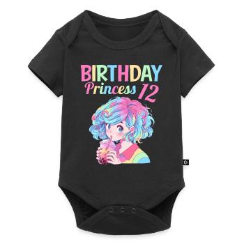 Anime Mandga Boba Bubble Tea 12. Geburtstag - Baby Premium Kurzarmbody - Schwarz - Vorne