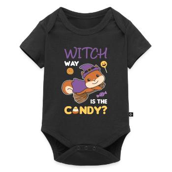Squirrel Witch façon sorcière est le bonbon Happy - Body à manches courtes Premium Bébé - noir - Devant