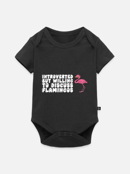 Lustiger Flamingo - Baby Premium Kurzarmbody - Schwarz