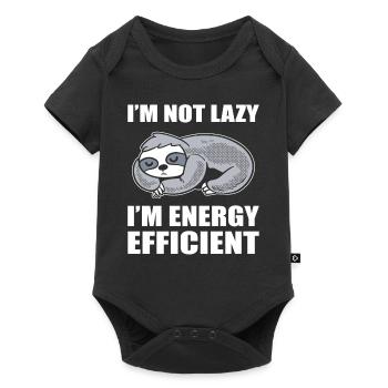 I'm Not Lazy I'm Energy Efficient Faulpelz - Baby Premium Kurzarmbody - Schwarz - Vorne