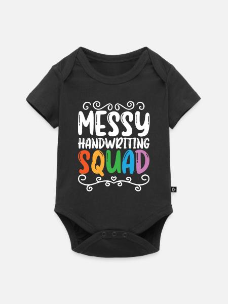 Legastheniker Messy Handwriting Squad - Baby Premium Kurzarmbody - Schwarz