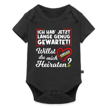 Willst du mich endlich heiraten? Heiratsantrag - Baby Premium Kurzarmbody - Schwarz - Vorne