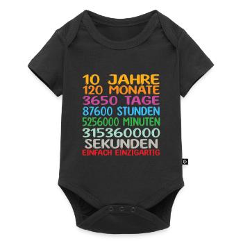 10. Geburtstag Geschenkidee Bday Spruch Geschenk - Baby Premium Kurzarmbody - Schwarz - Vorne