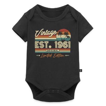 Vintage Birthday Gift 1961 62/63 years - Baby Premium short-sleeve bodysuit - black - Front