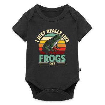 Herpétologiste vintage Crapaud J’aime vraiment Frog - Body à manches courtes Premium Bébé - noir - Devant
