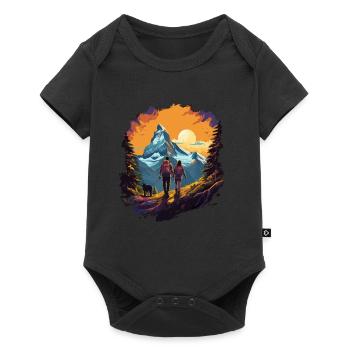 Zermatt, Matterhorn, Matterhorn mountain, hiker - Baby Premium short-sleeve bodysuit - black - Front
