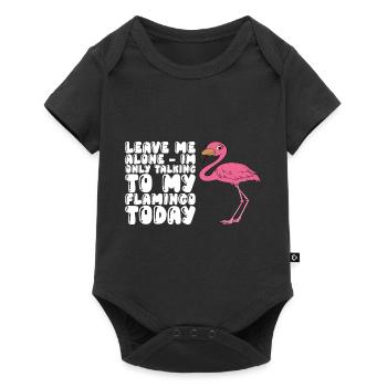 Drôle de flamant rose - Body à manches courtes Premium Bébé - noir - Devant