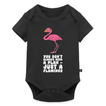 Drôle de flamant rose - Body à manches courtes Premium Bébé - noir - Devant