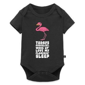 Drôle de flamant rose - Body à manches courtes Premium Bébé - noir - Devant