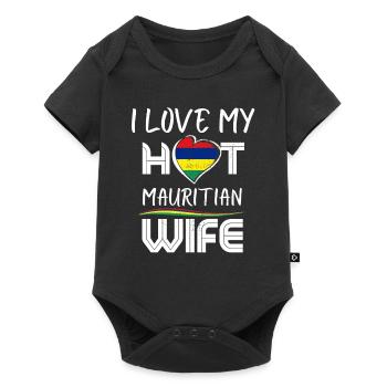 C’est drôle que j’aime mon mari mauricien chaud - Body à manches courtes Premium Bébé - noir - Devant