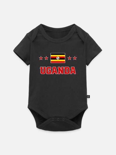 Uganda - Baby Premium Kurzarmbody - Schwarz