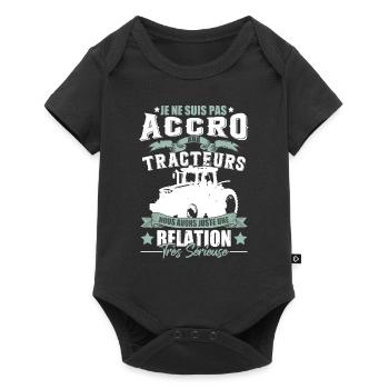 Dicton drôle de tracteur - Body à manches courtes Premium Bébé - noir - Devant