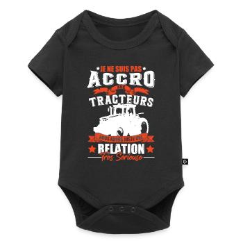Agriculteurs | Enfant | Paysan | Tracteur - Body à manches courtes Premium Bébé - noir - Devant