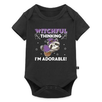 Raccoon Halloween Witch Witches I'm Adorable - Baby Premium short-sleeve bodysuit - black - Front