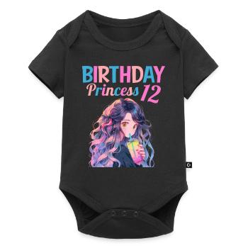 Anime Mandga Boba Bubble Tea 12. Geburtstag - Baby Premium Kurzarmbody - Schwarz - Vorne