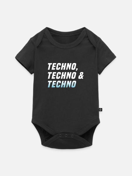 Techno Techno Techno - Baby Premium Kurzarmbody - Schwarz