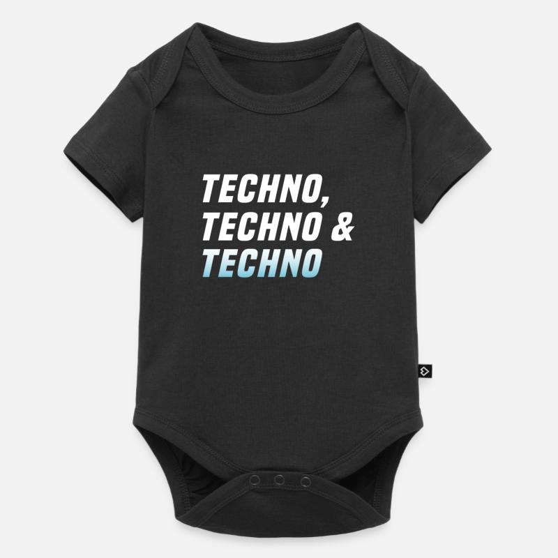 Techno Techno Techno - Baby Premium Kurzarmbody - Schwarz