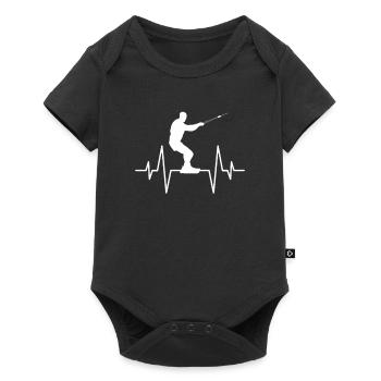 Kite Surfen Herzschlag - Baby Premium Kurzarmbody - Schwarz - Vorne