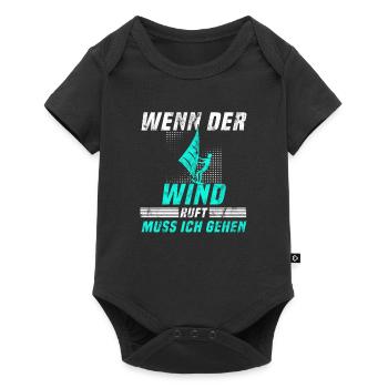Kite surfen Spruch - Baby Premium Kurzarmbody - Schwarz - Vorne