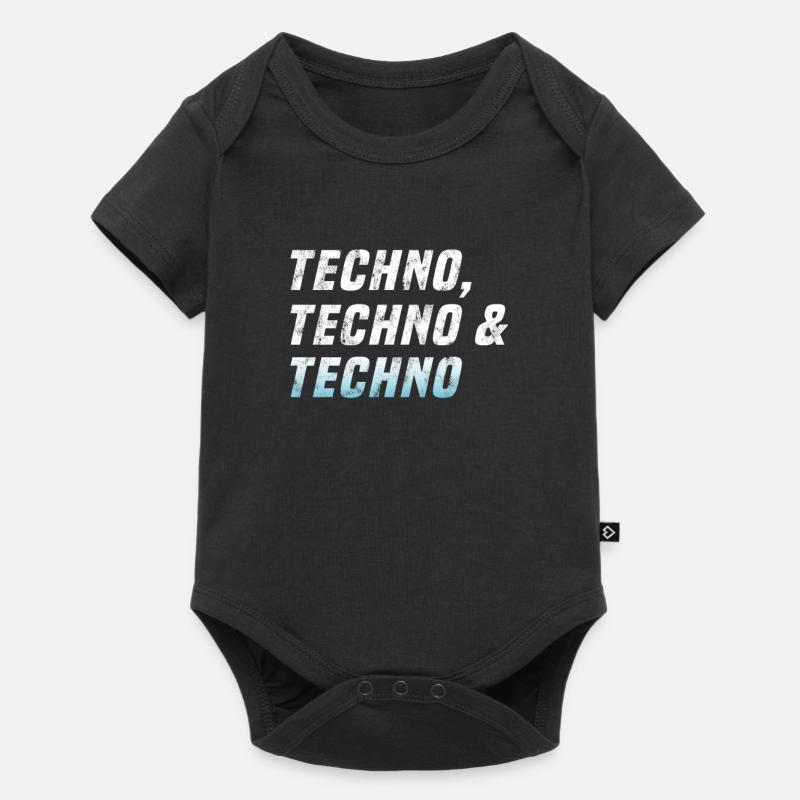 Techno Techno Techno - Baby Premium Kurzarmbody - Schwarz
