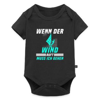 Kite surfen Spruch - Baby Premium Kurzarmbody - Schwarz - Vorne