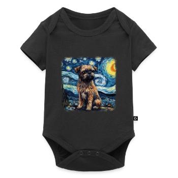 Brussels Griffon Van gogh starry night - Baby Premium short-sleeve bodysuit - black - Front
