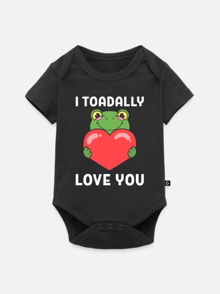 Netter Frosch Zoologe - Baby Premium Kurzarmbody - Schwarz